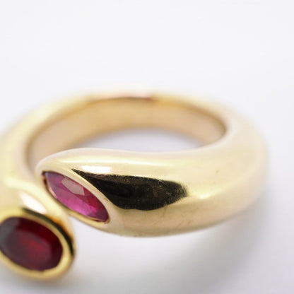 Cartier Ring Ellipse Tet 18k Yellow Gold Ruby Red — view 9