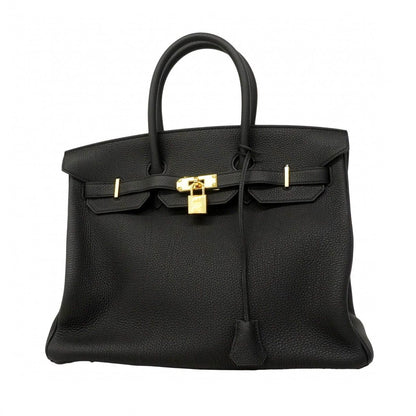 Hermes Handbag Birkin 35 Togo Black Gold
