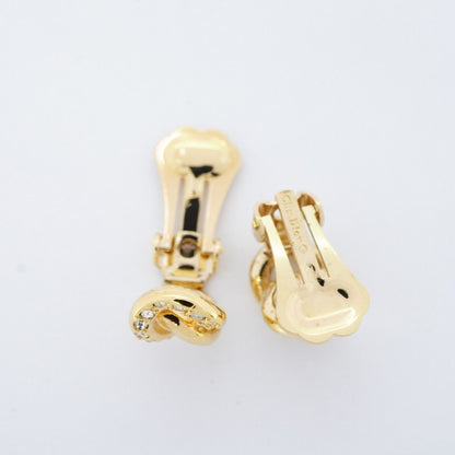 Dior Earrings Gold Plated Rhinestone — view 3