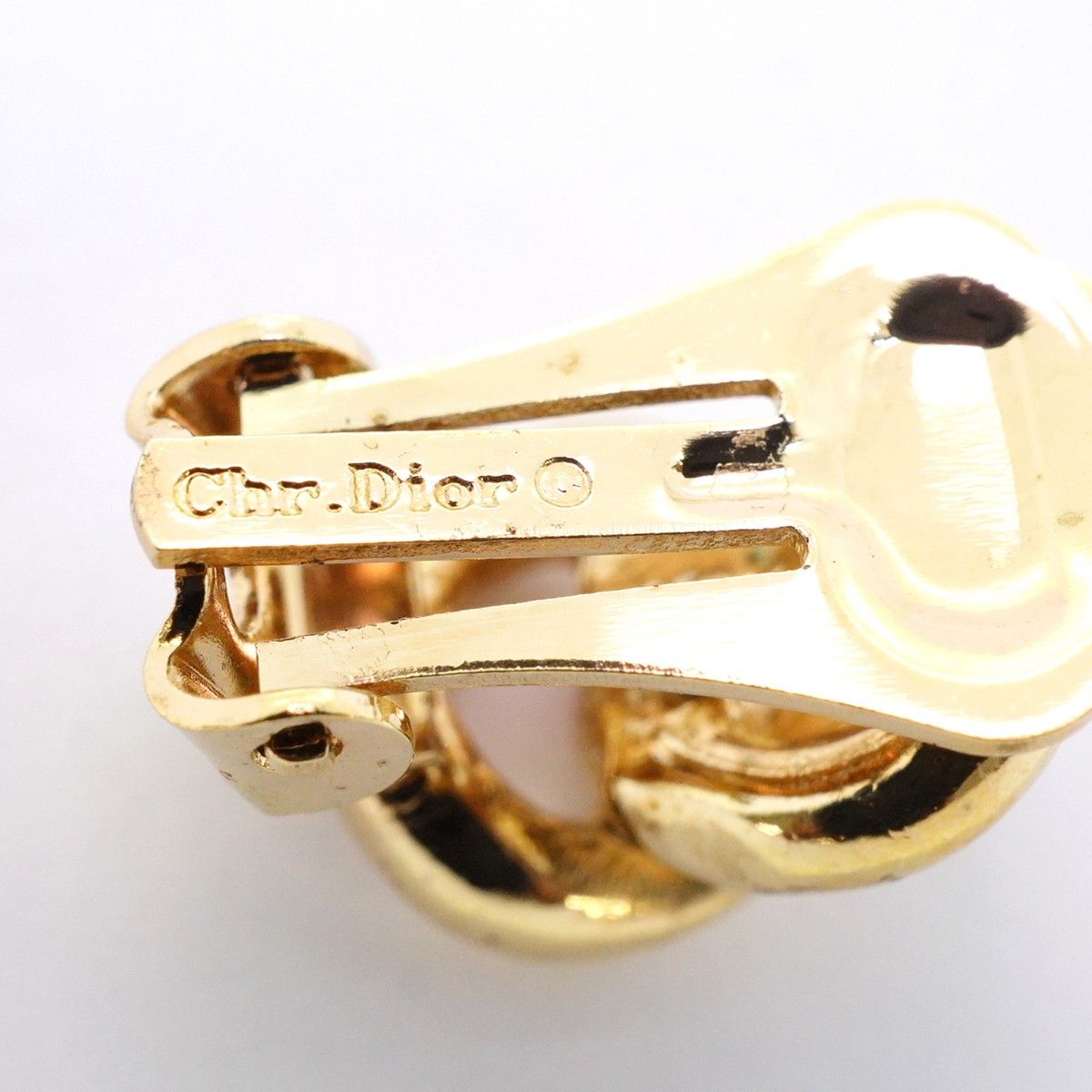 Dior Earrings Gold Plated Rhinestone — view 4