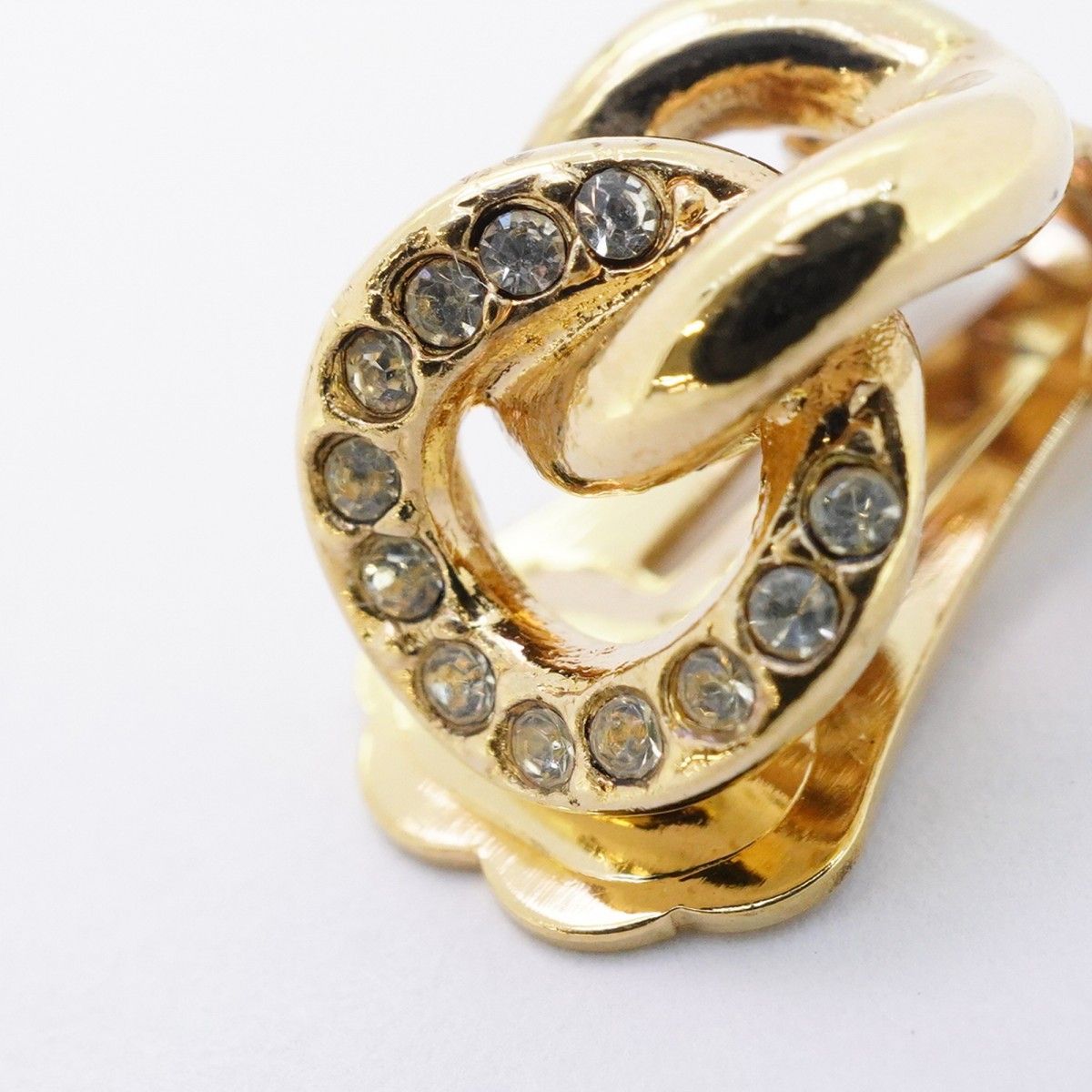 Dior Earrings Gold Plated Rhinestone — view 6