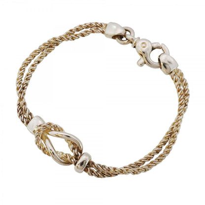 Tiffany & Co Bracelet Center Knot Double Rope 925 Sterling Silver