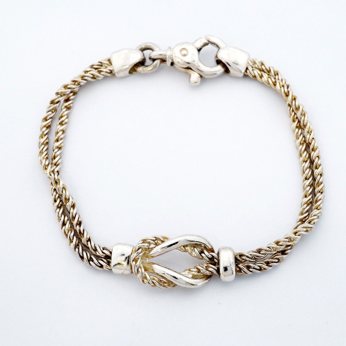 Tiffany & Co Bracelet Center Knot Double Rope 925 Sterling Silver — view 3