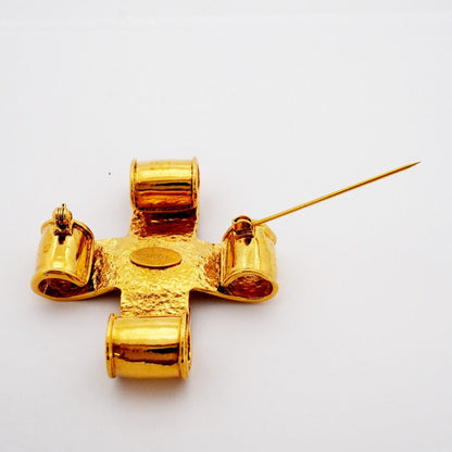Chanel Brooch Vintage CC Logo Gold Plated — view 6