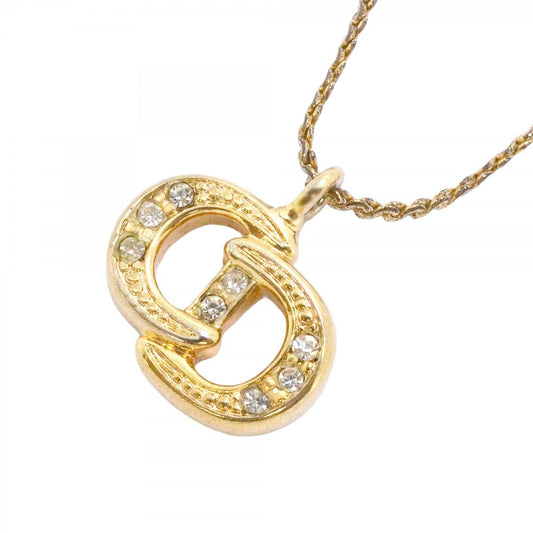 Dior Necklace CD Logo Gold Plated Rhinestone