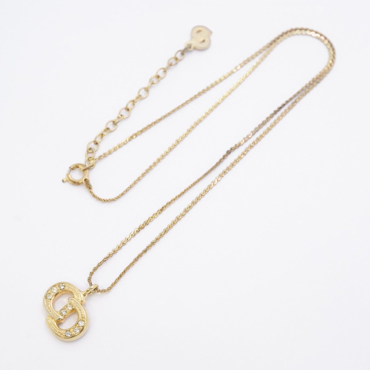 Dior Necklace CD Logo Gold Plated Rhinestone — view 3