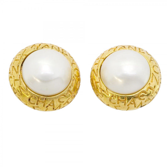 Chanel Earrings Vintage Logo Round
