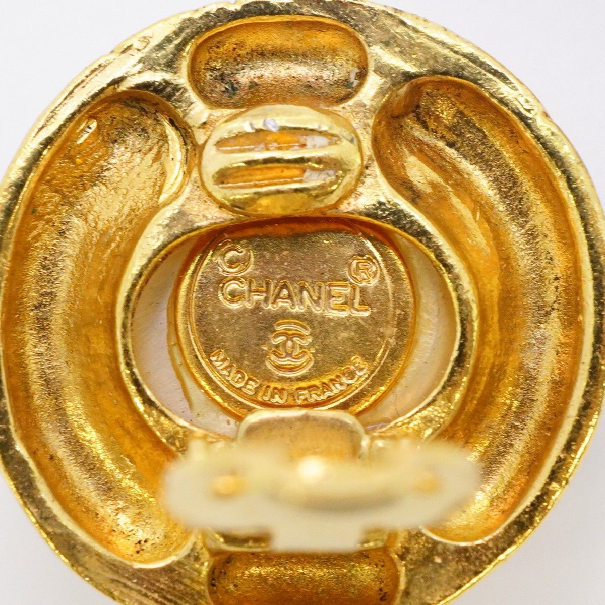 Chanel Earrings Vintage Logo Round — view 4