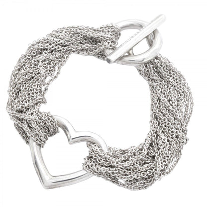 Tiffany & Co Bracelet Open Heart Toggle 925 Sterling Silver