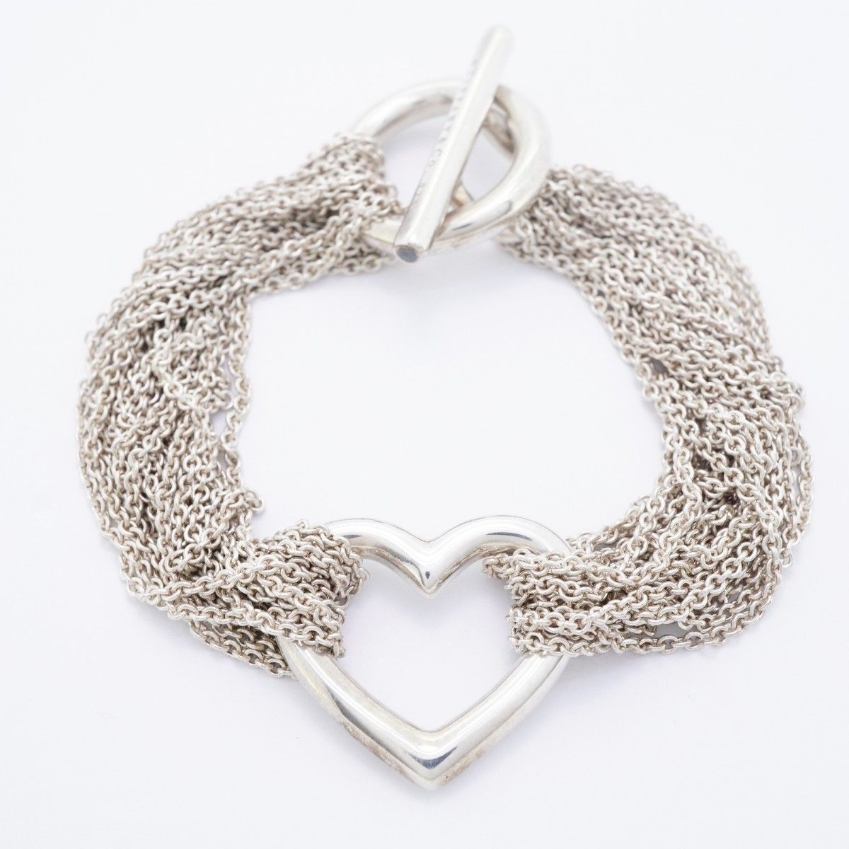 Tiffany & Co Bracelet Open Heart Toggle 925 Sterling Silver — view 3