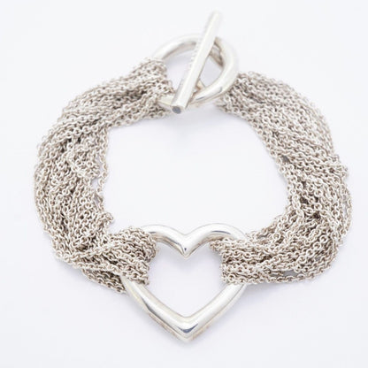Tiffany & Co Bracelet Open Heart Toggle 925 Sterling Silver — view 3