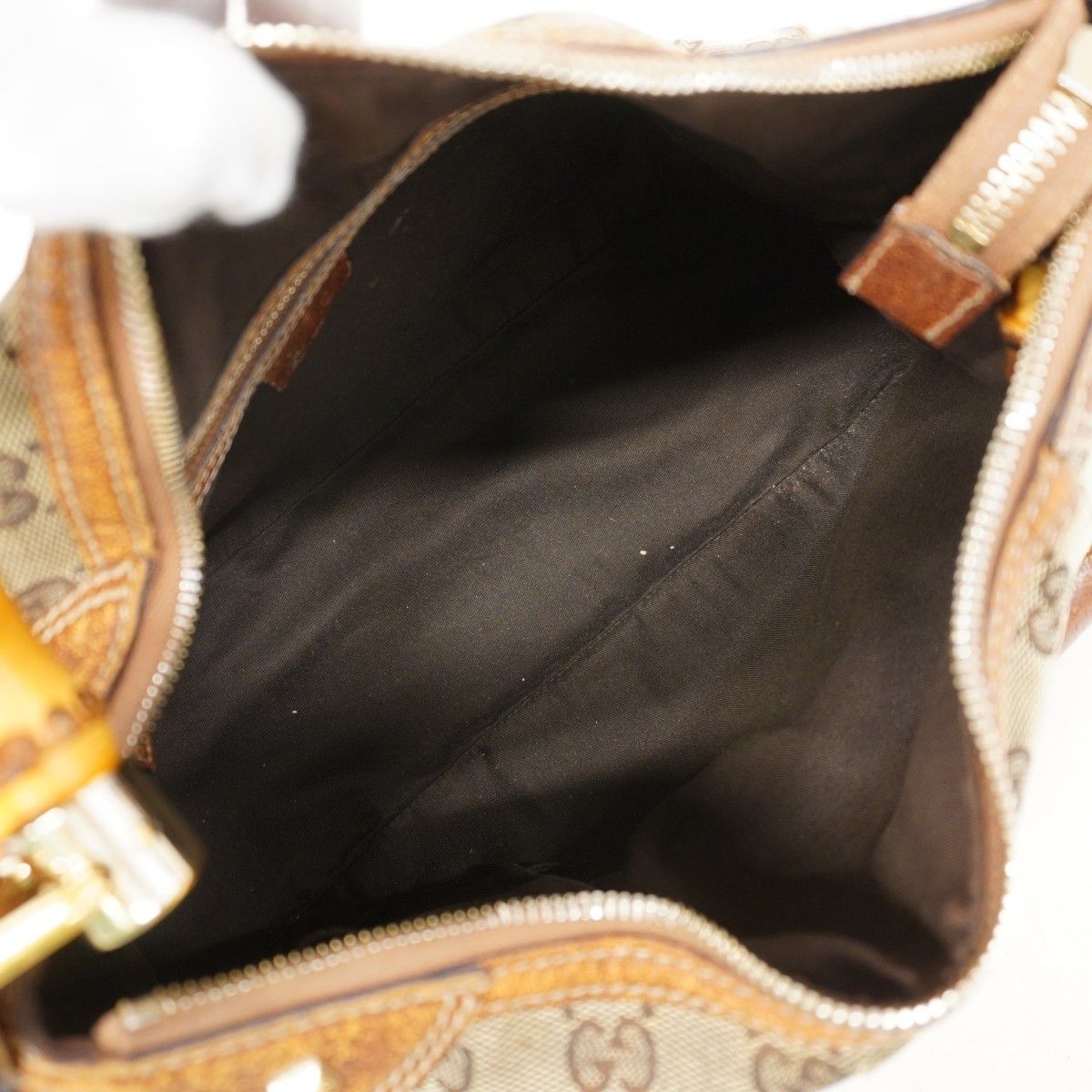 Gucci Handbag GG Canvas Bamboo Brown Gold — view 4