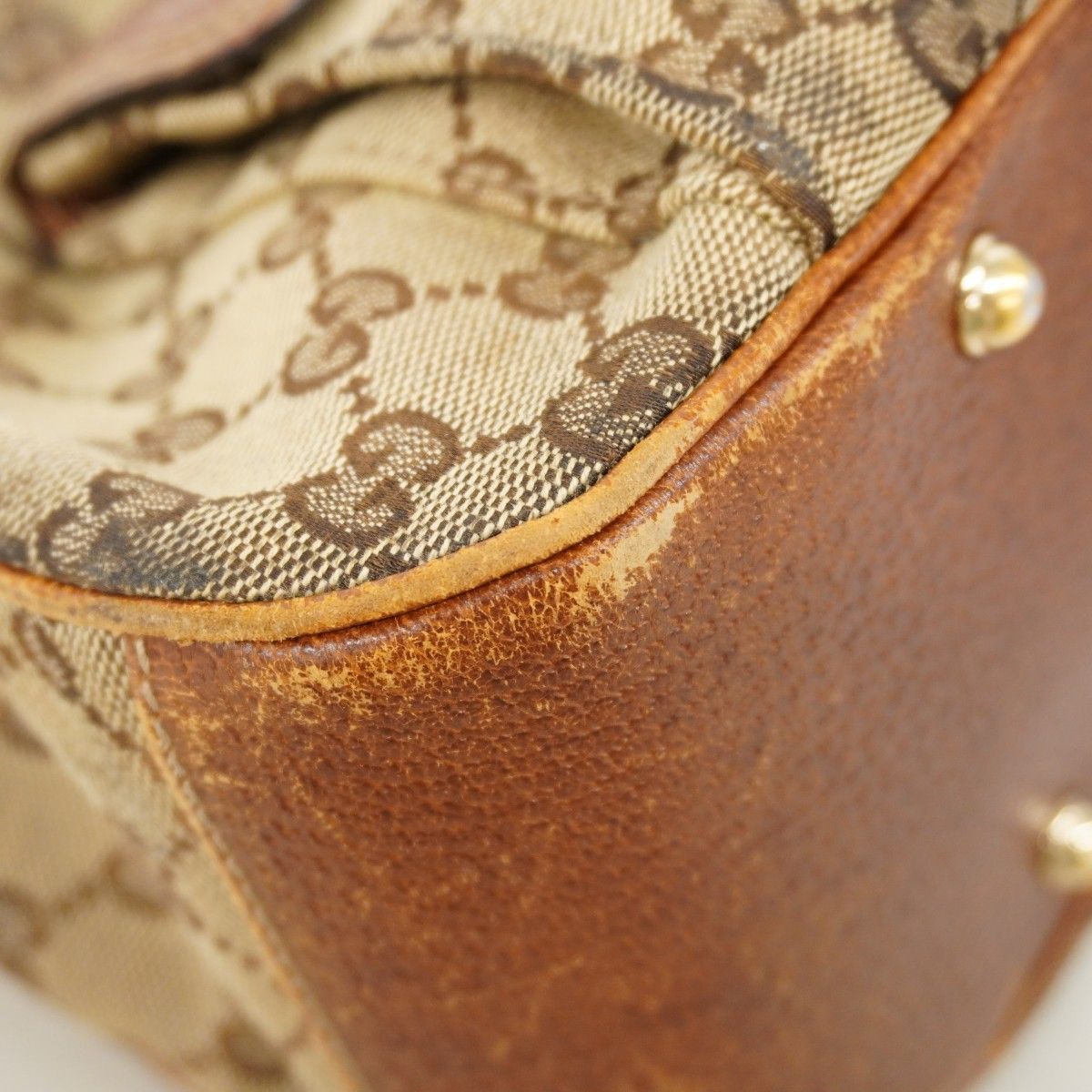 Gucci Handbag GG Canvas Bamboo Brown Gold — view 6