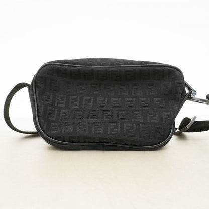 Fendi Shoulder Bag Zucchino Nylon Canvas Black Silver — view 9