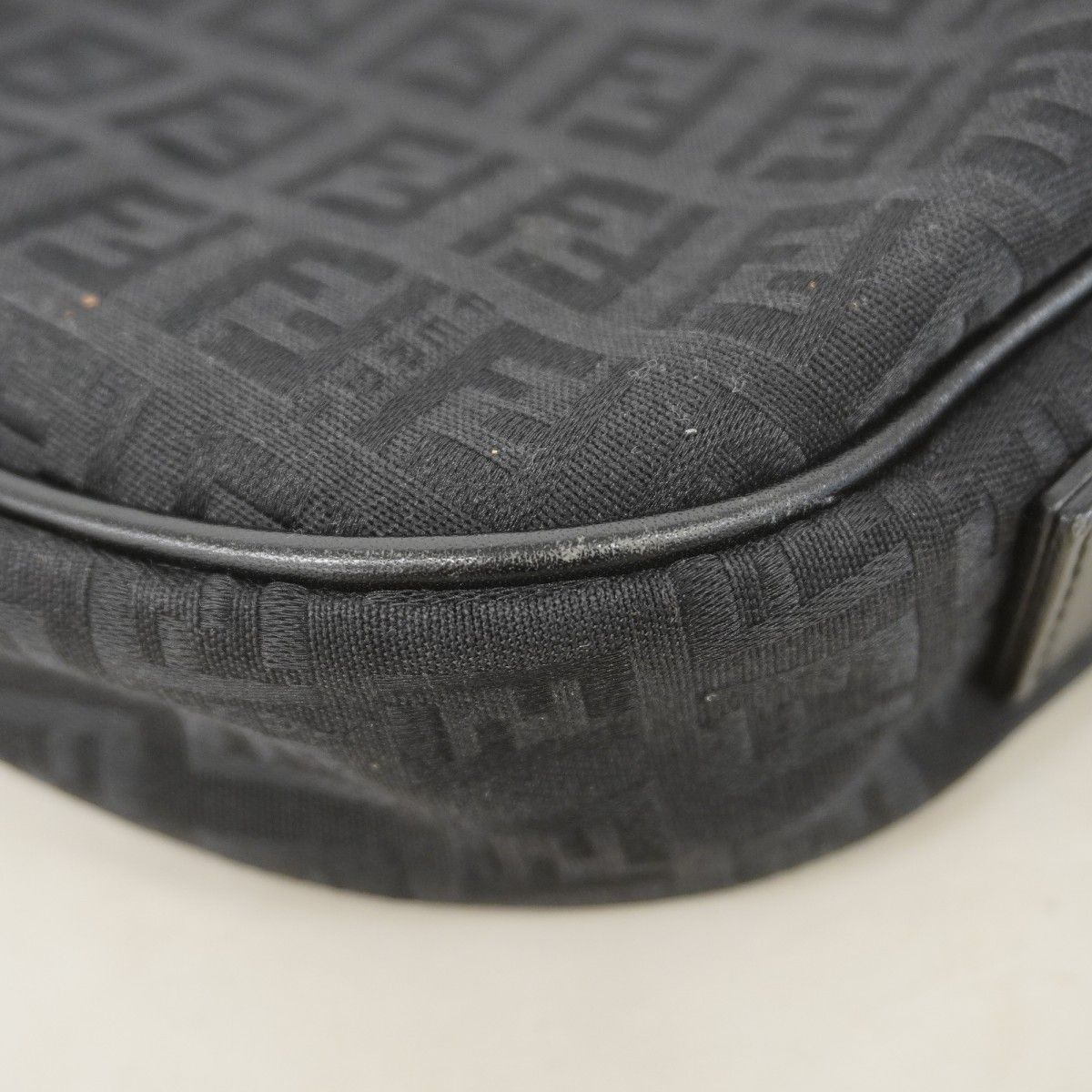 Fendi Shoulder Bag Zucchino Nylon Canvas Black Silver — view 6