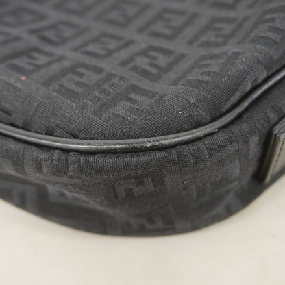 Fendi Shoulder Bag Zucchino Nylon Canvas Black Silver — view 6