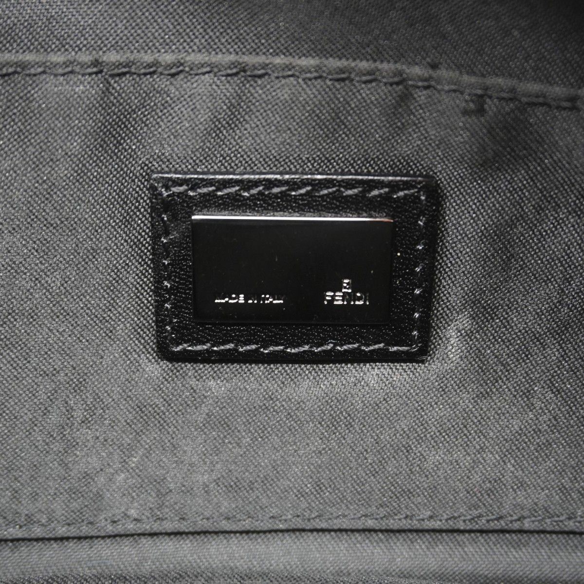 Fendi Shoulder Bag Zucchino Nylon Canvas Black Silver — view 5