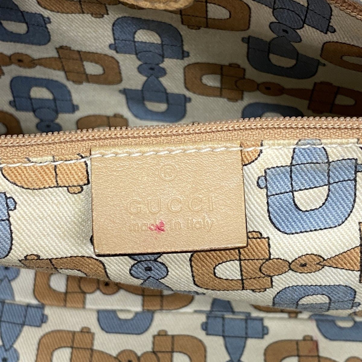 Gucci Tote Guccissima Leather Beige Chien Pants Gold — view 5