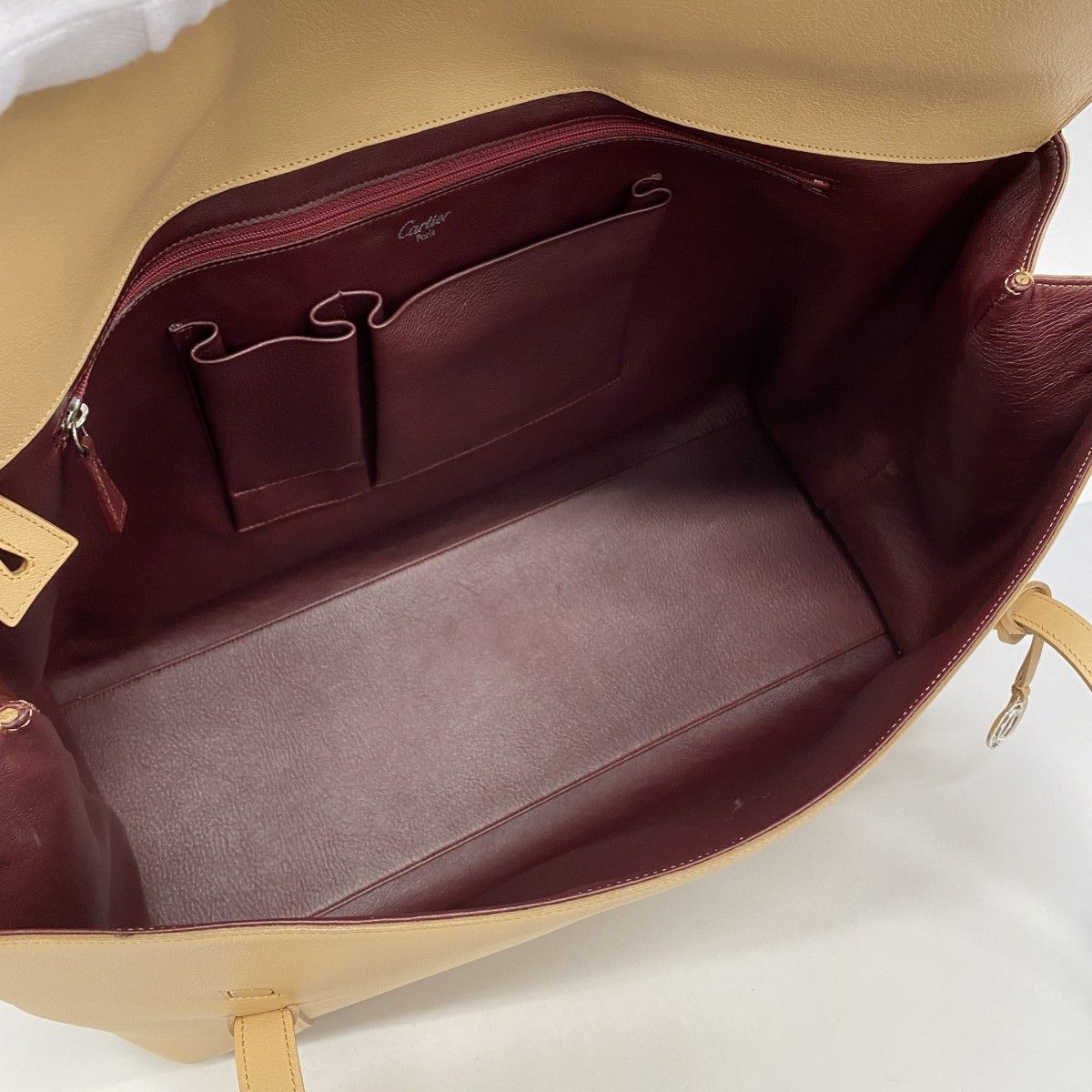 Cartier Tote Cabochon Leather Light Brown Silver — view 4