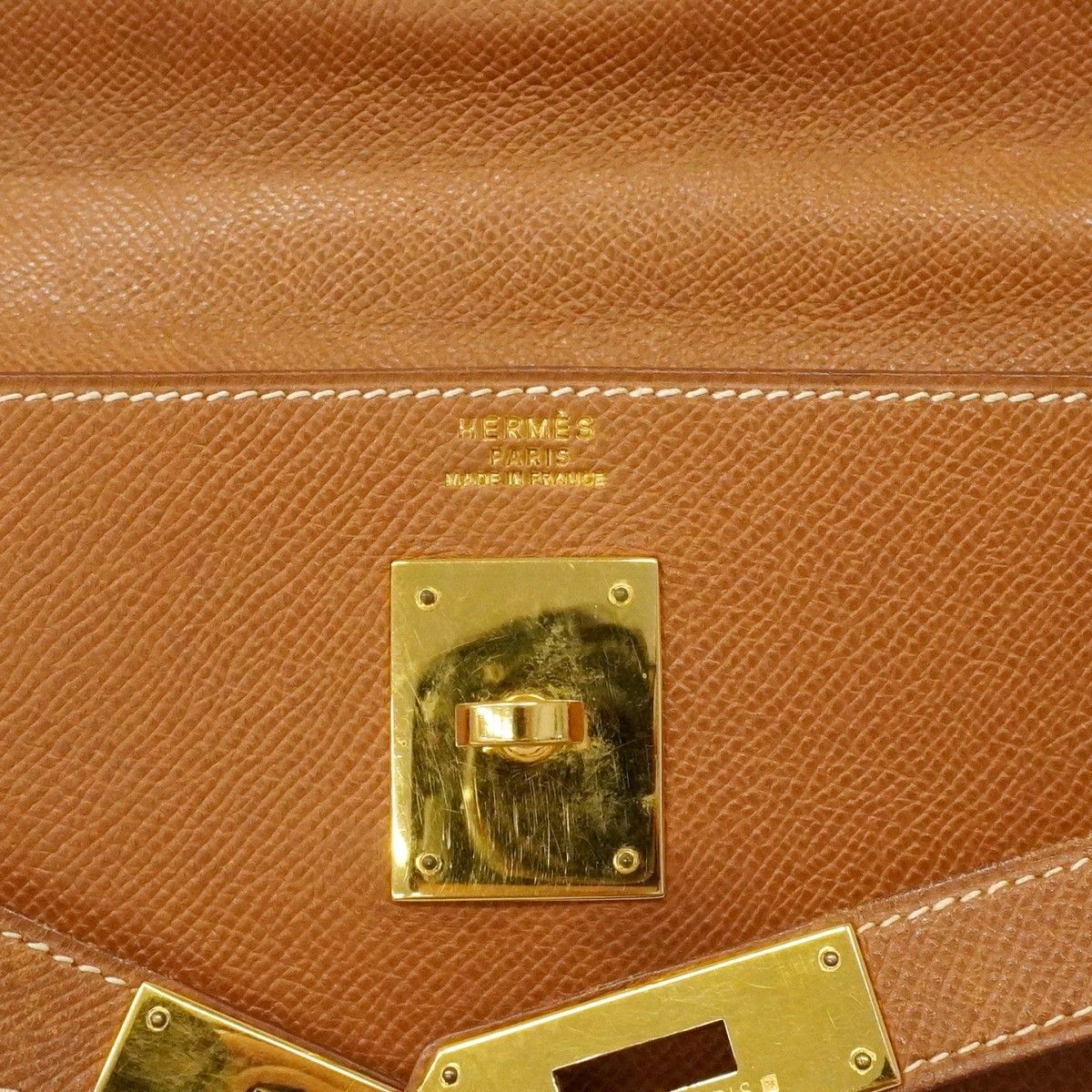 Hermes Handbag Kelly 32 Courchevel Gold 2-Way Bag — view 5