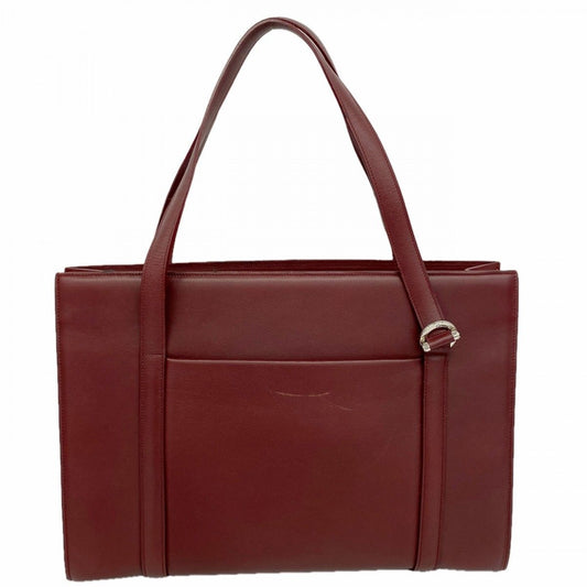 Cartier Tote Cabochon Leather Bordeaux Silver