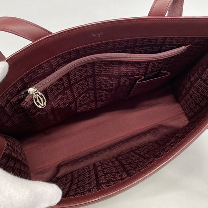 Cartier Tote Cabochon Leather Bordeaux Silver — view 4