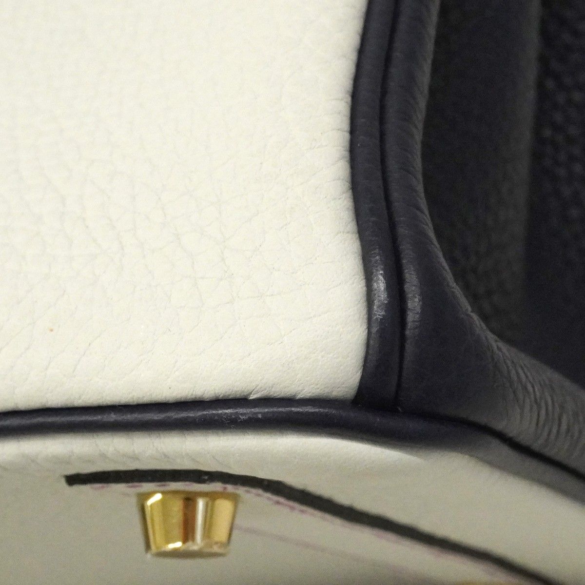 Hermes Handbag Birkin 30 Taurillon Clemence Purple Gray Blue Nuit Gold Special — view 8