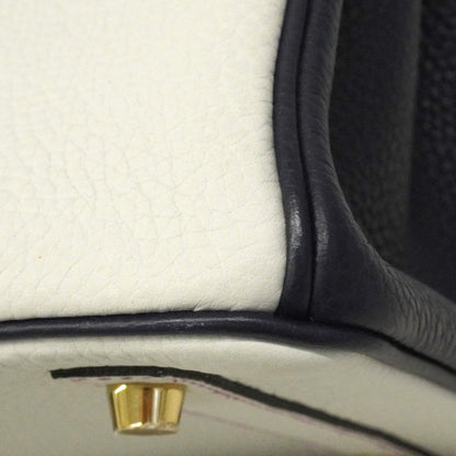 Hermes Handbag Birkin 30 Taurillon Clemence Purple Gray Blue Nuit Gold Special — view 8