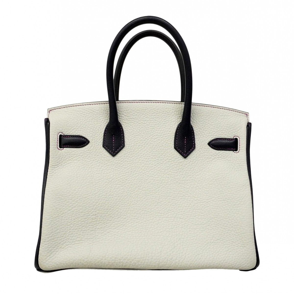 Hermes Handbag Birkin 30 Taurillon Clemence Purple Gray Blue Nuit Gold Special — view 9