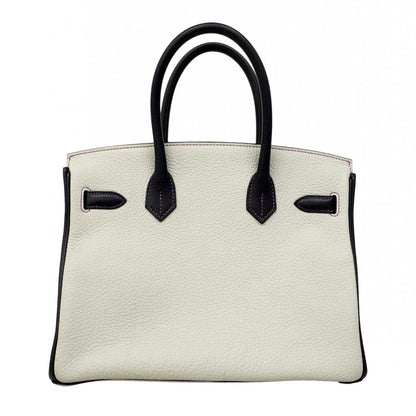 Hermes Handbag Birkin 30 Taurillon Clemence Purple Gray Blue Nuit Gold Special — view 9