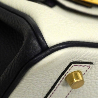Hermes Handbag Birkin 30 Taurillon Clemence Purple Gray Blue Nuit Gold Special — view 7