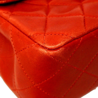 Chanel Shoulder Bag Mini Quilted Lambskin Red Gold — view 6
