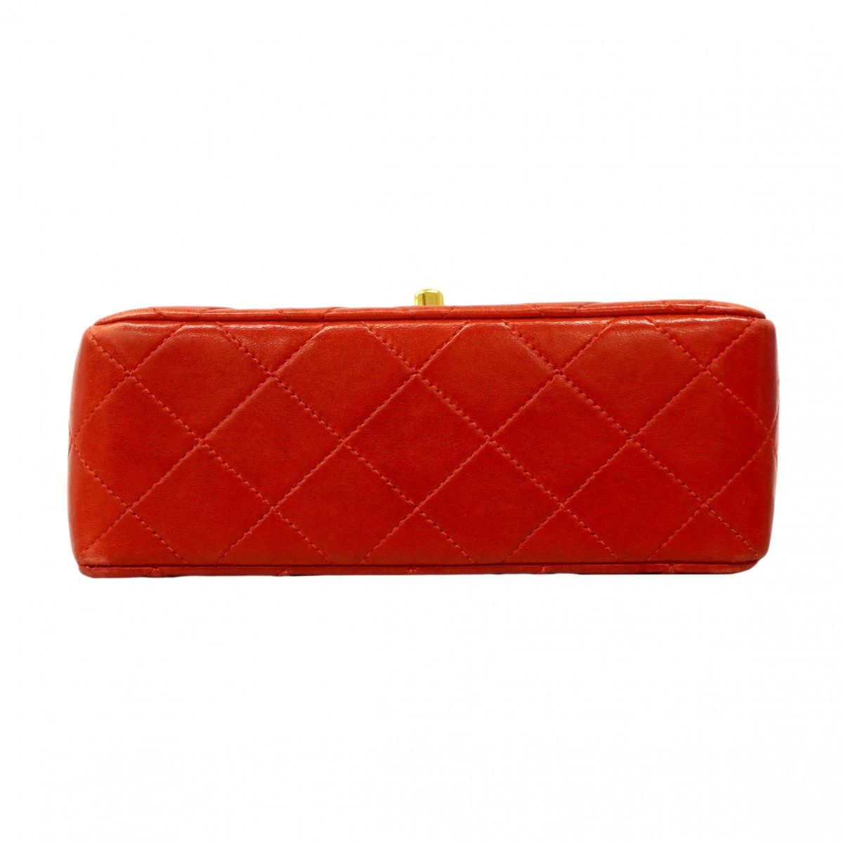 Chanel Shoulder Bag Mini Quilted Lambskin Red Gold — view 3