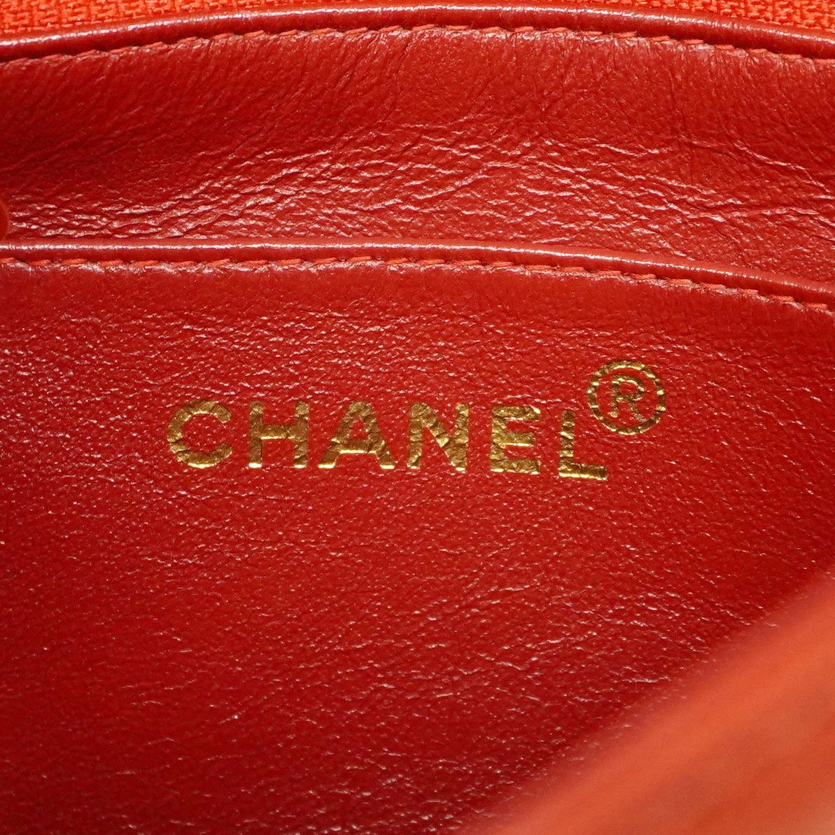 Chanel Shoulder Bag Mini Quilted Lambskin Red Gold — view 5