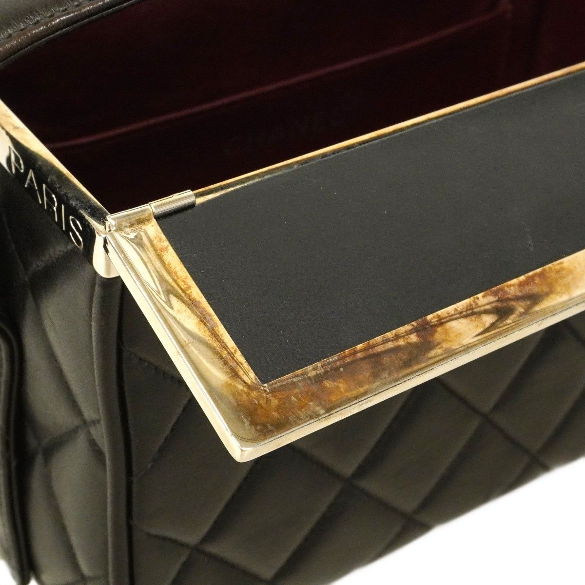 Chanel Handbag Quilted Lambskin Black Silver — view 6
