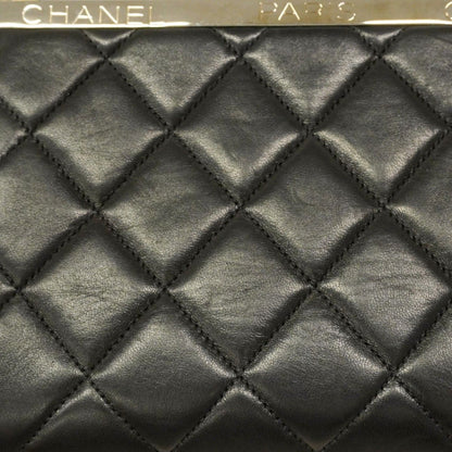 Chanel Handbag Quilted Lambskin Black Silver — view 8
