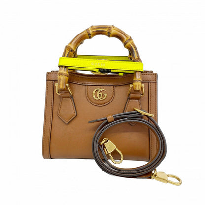 Gucci Handbag Diana Leather Brown Gold 2-Way Bag