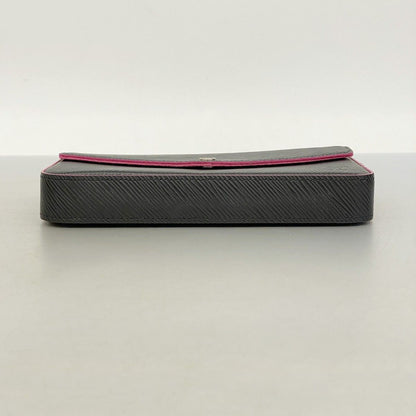 Louis Vuitton Shoulder Wallet Epi Pochette Felicie Noir Hot Pink Cles — view 3