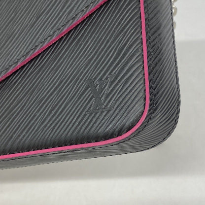 Louis Vuitton Shoulder Wallet Epi Pochette Felicie Noir Hot Pink Cles — view 7