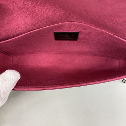 Louis Vuitton Shoulder Wallet Epi Pochette Felicie Noir Hot Pink Cles — view 4