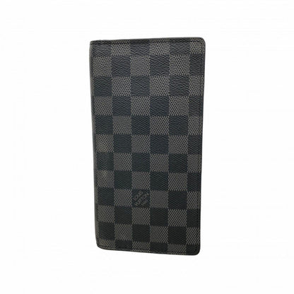 Louis Vuitton Wallet Damier Graphite Portefeuille Brazza Black Gray