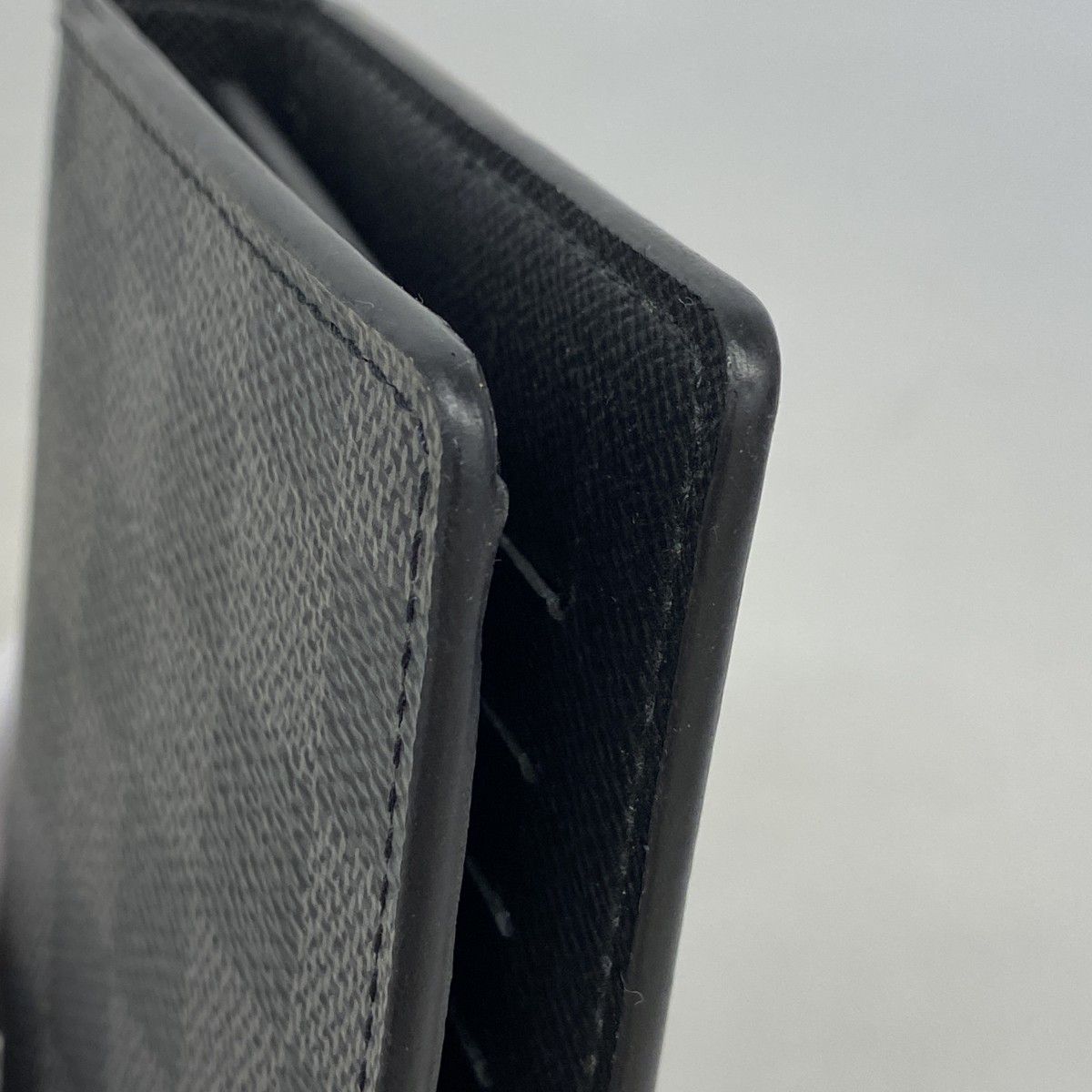 Louis Vuitton Wallet Damier Graphite Portefeuille Brazza Black Gray — view 6