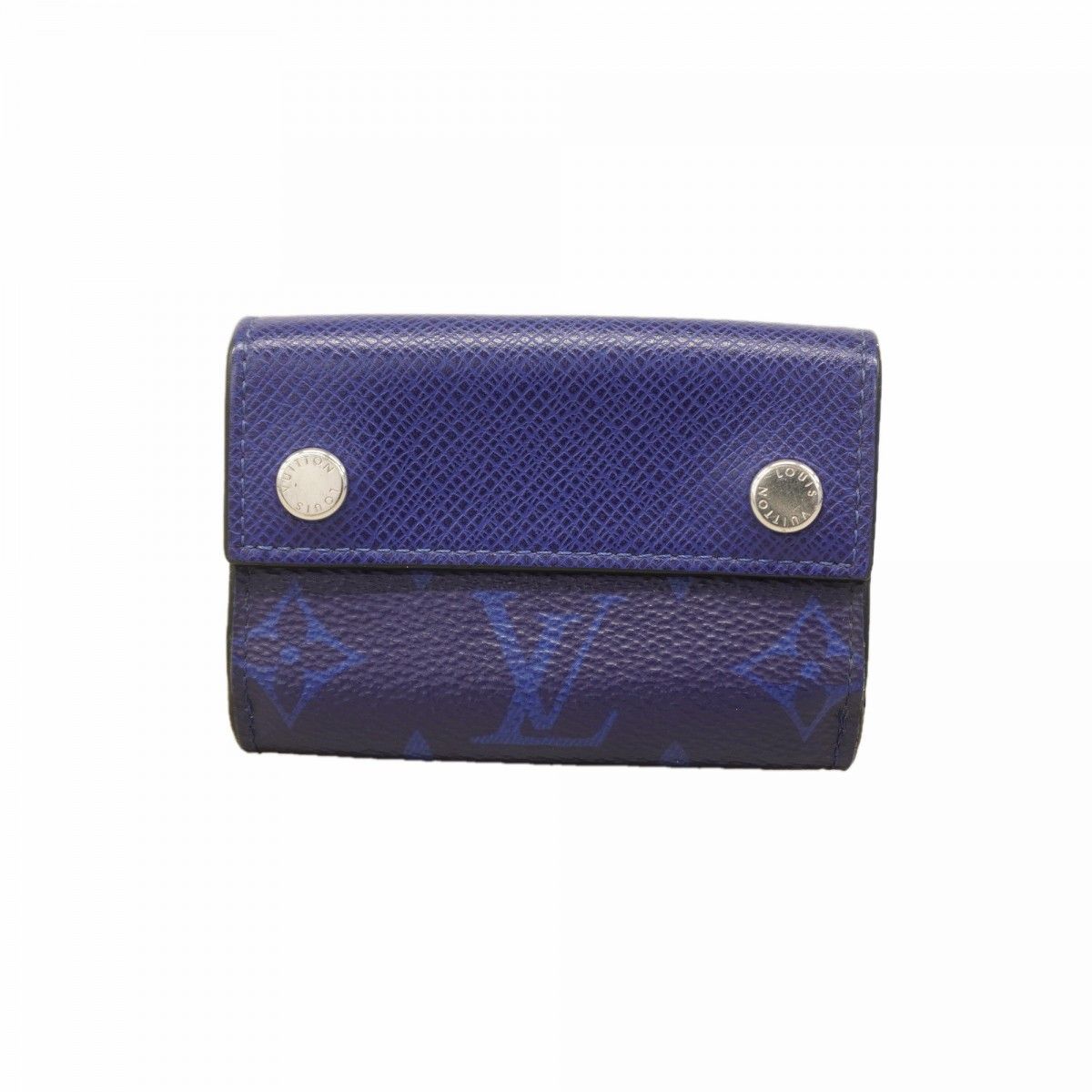 Louis Vuitton Trifold Wallet Taigarama Discovery Compact Blue