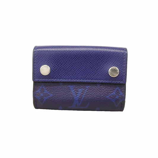 Louis Vuitton Trifold Wallet Taigarama Discovery Compact Blue