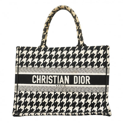Dior Tote Book Canvas White Black Cles Diss