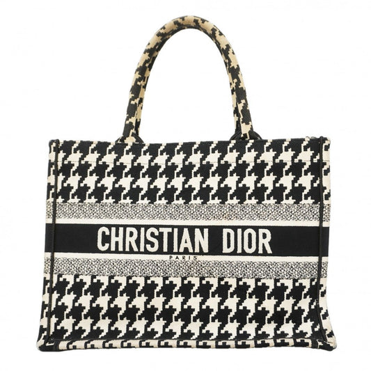 Dior Tote Book Canvas White Black Cles Diss