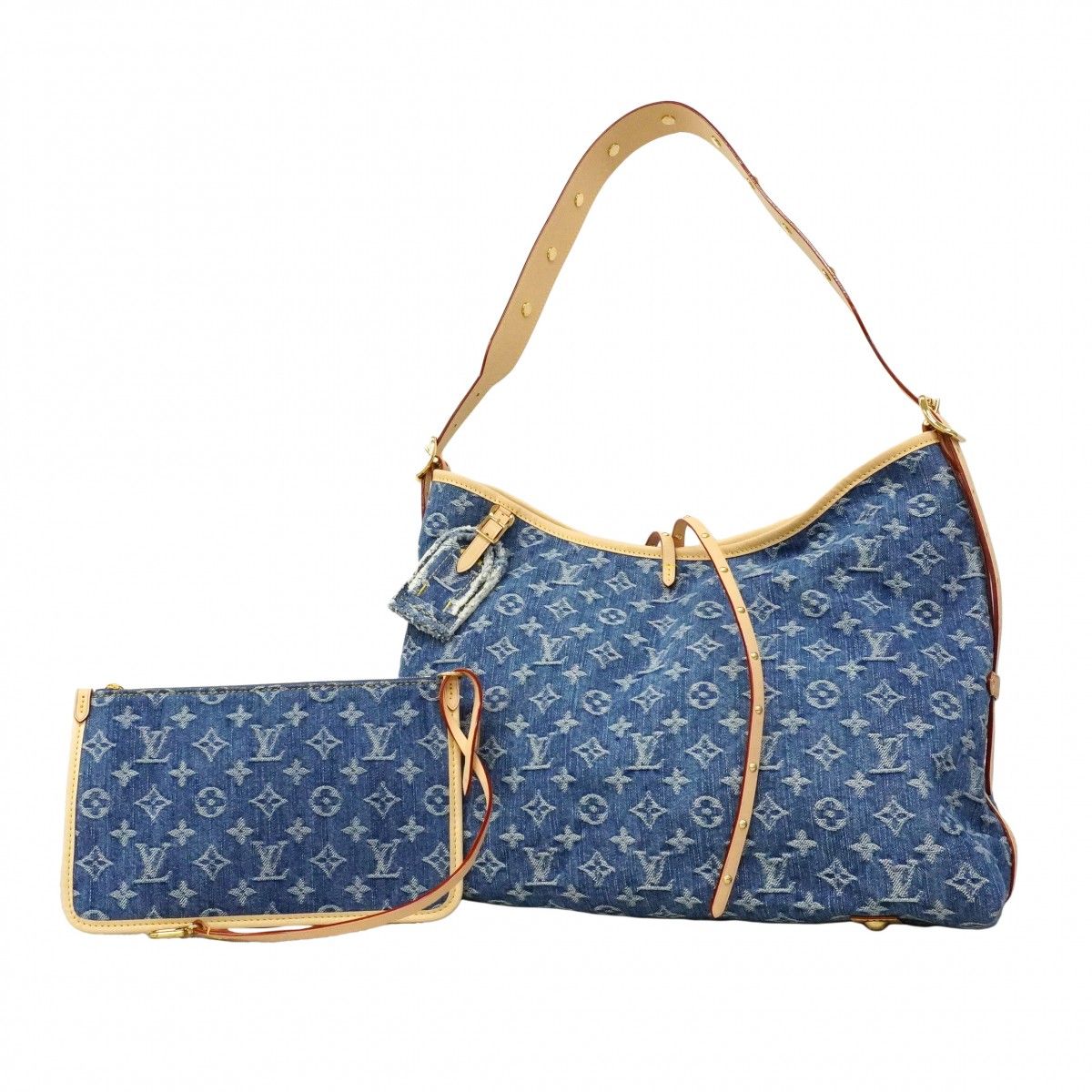 Louis Vuitton Shoulder Bag Monogram Denim Carryall NM MM Blue