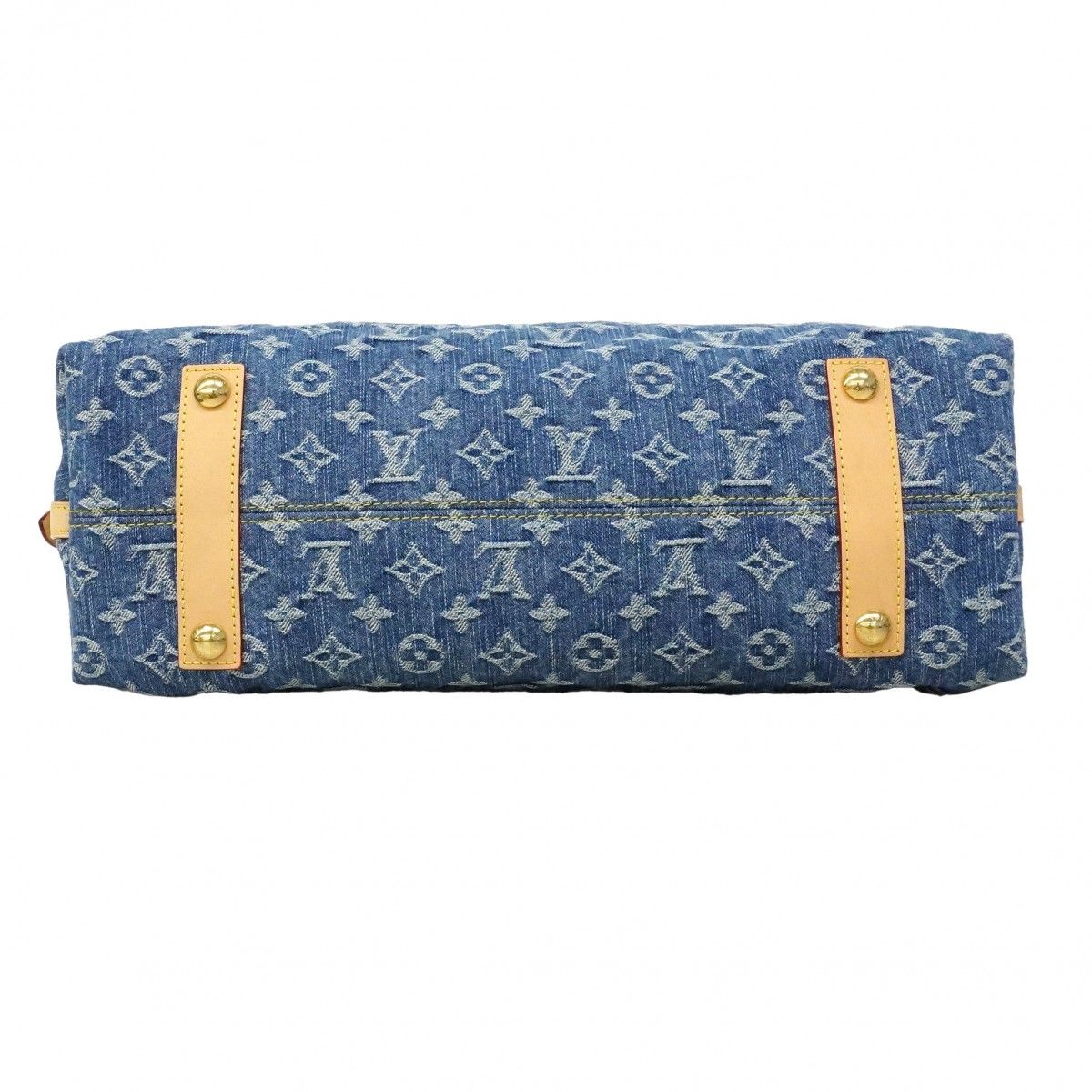 Louis Vuitton Shoulder Bag Monogram Denim Carryall NM MM Blue — view 3