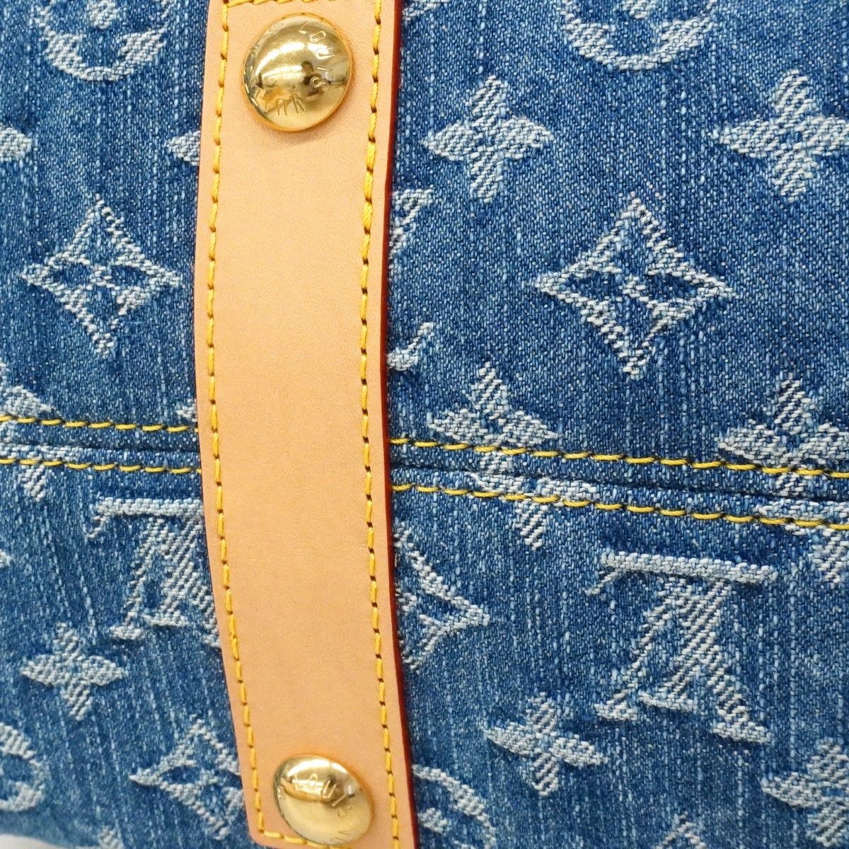 Louis Vuitton Shoulder Bag Monogram Denim Carryall NM MM Blue — view 7