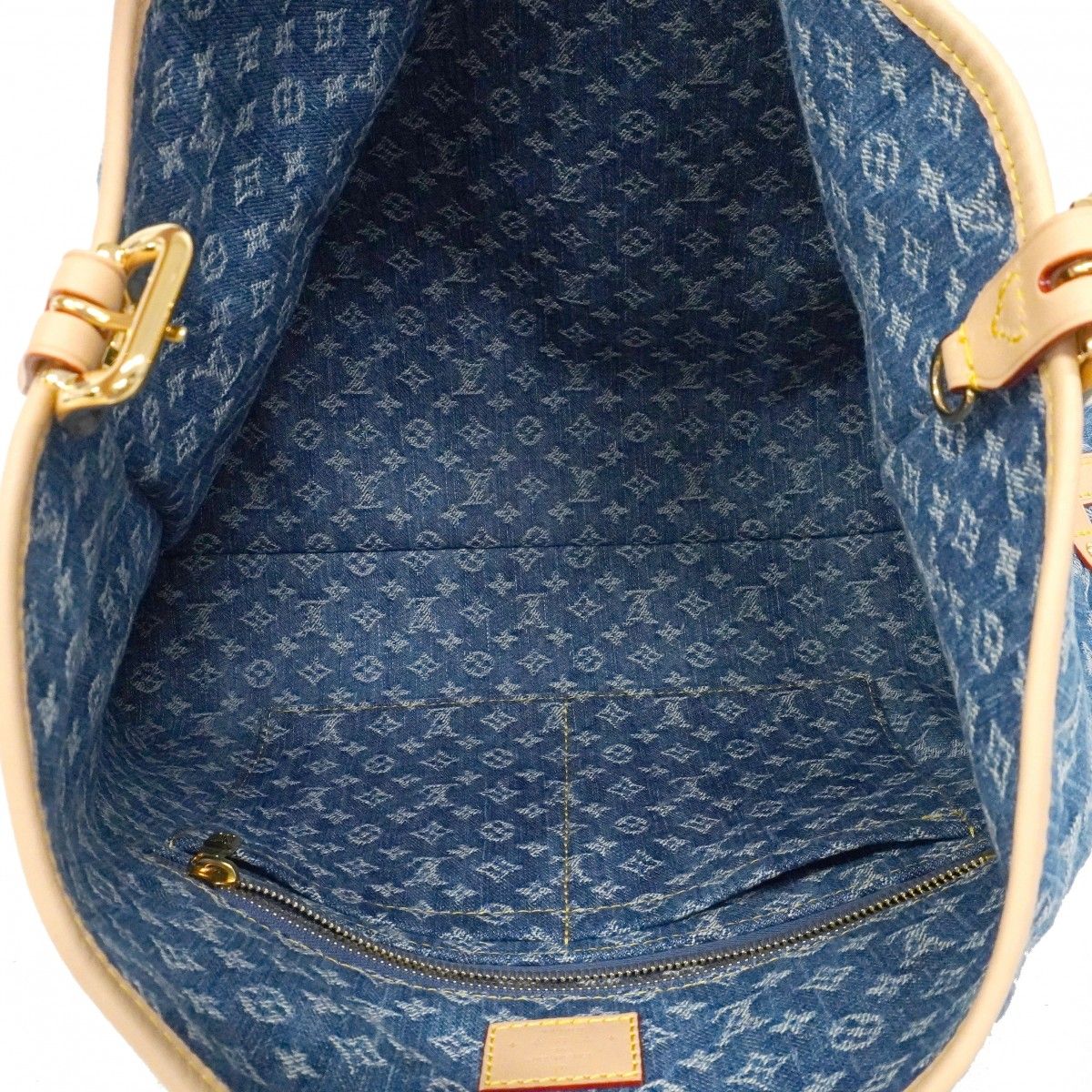 Louis Vuitton Shoulder Bag Monogram Denim Carryall NM MM Blue — view 4